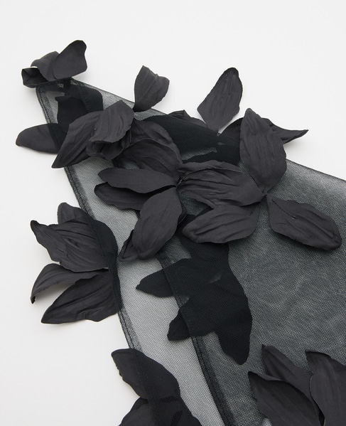 【MARGE /マージ 】Tulle floral sheer scarf 詳細画像 ブラック 2