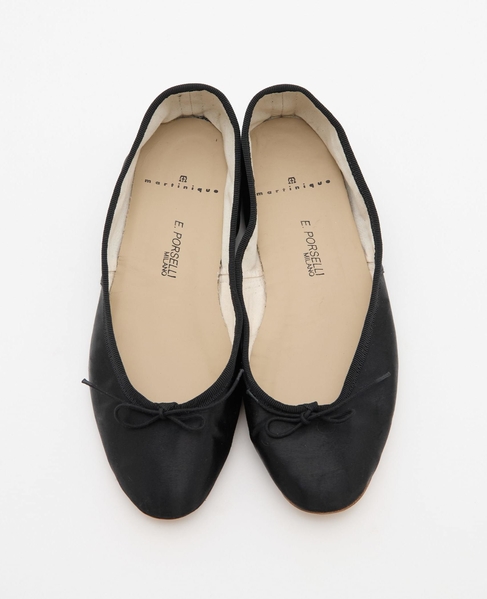【porselli/ポルセリ】バレエシューズ SOLID COLOUR SATIN 詳細画像 ブラック 3
