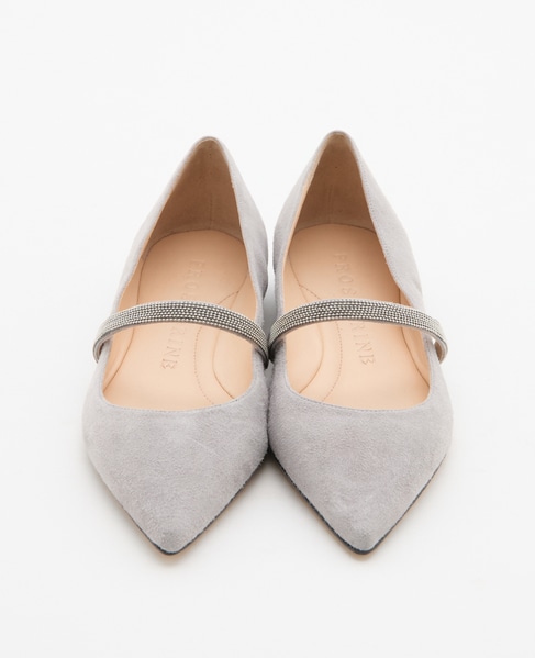 【PROSPERINE/プロスペリーニ】ビジューストラップフラットシューズ 詳細画像 ライトグレー 2