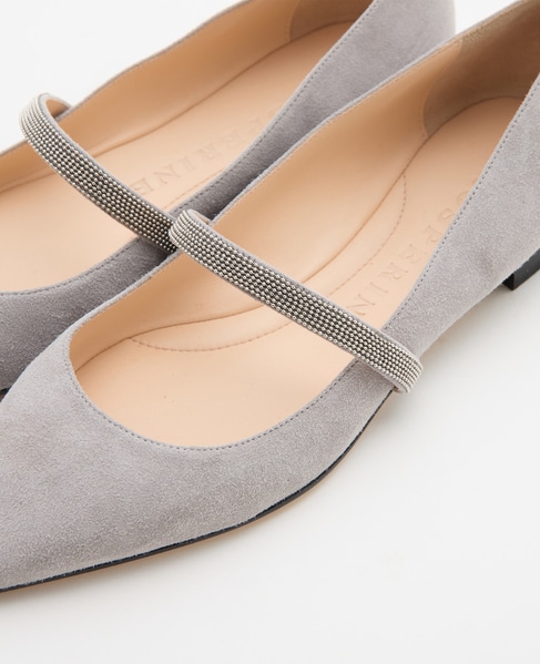 【PROSPERINE/プロスペリーニ】ビジューストラップフラットシューズ 詳細画像 ライトグレー 4