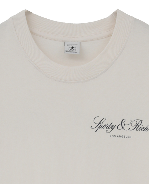 【Sporty＆Rich/スポーティアンドリッチ】Vendome LA Tshirtアイボリー 詳細画像 アイボリー 3