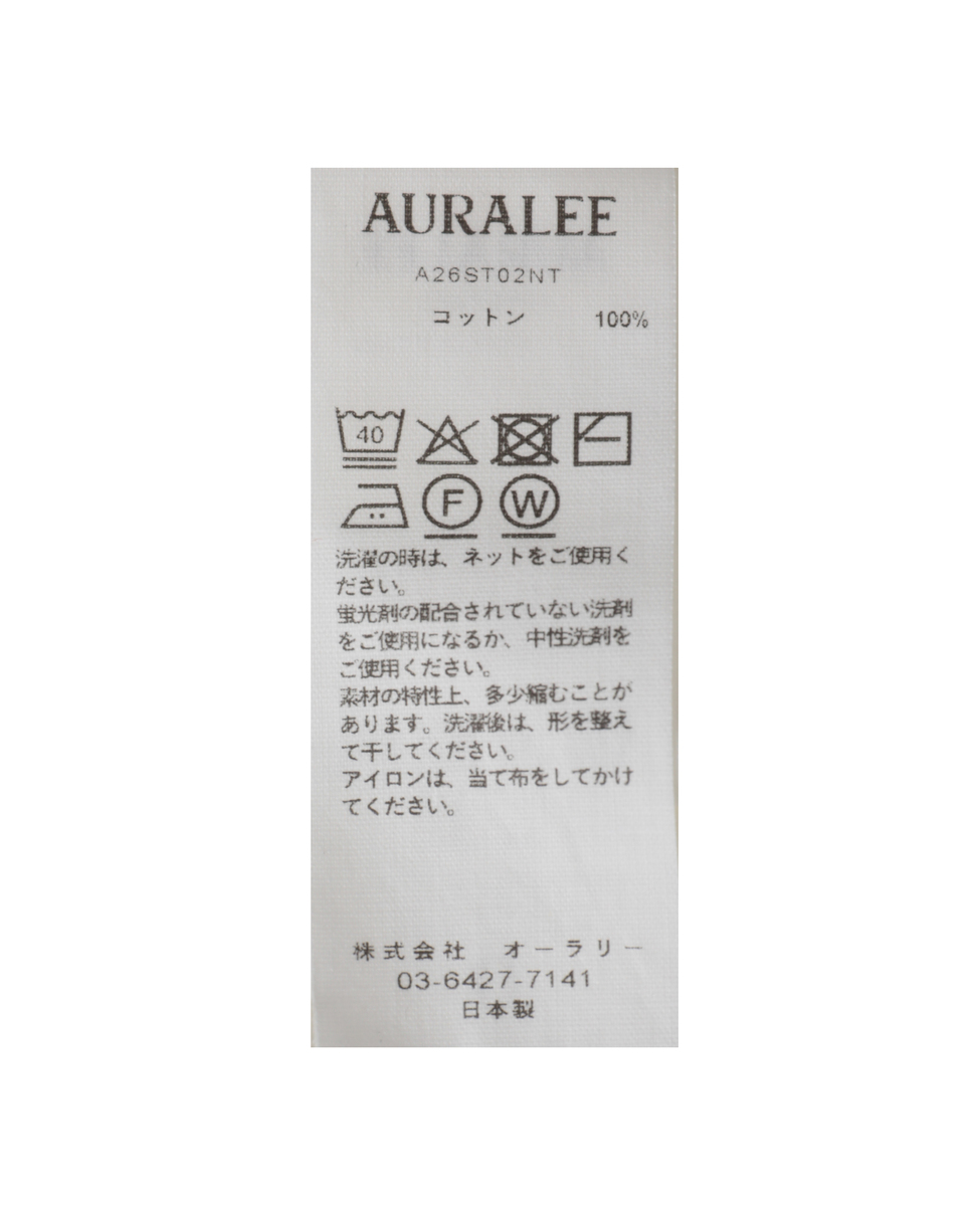 【AURALEE/オーラリー】HIGH GAUGE COTTON JERSEY TEE 詳細画像 ブラック 5