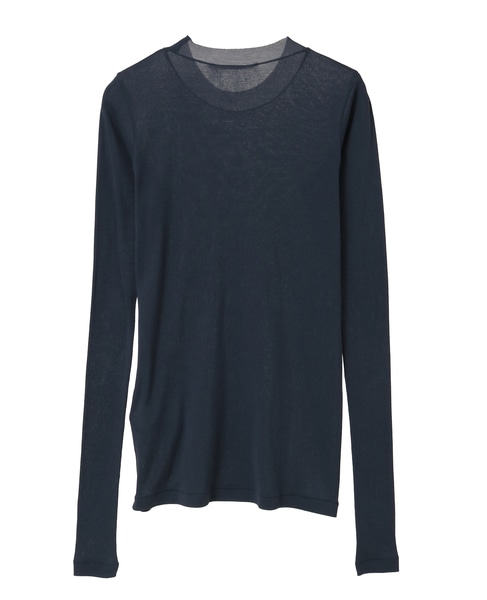 【AURALEE/オーラリー】*SUPER HIGH GAUGE SHEER RIB L/S TEE 詳細画像 ネイビー 1