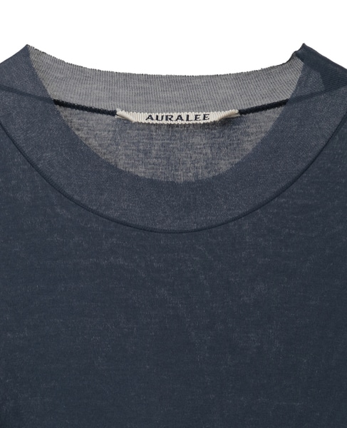 【AURALEE/オーラリー】*SUPER HIGH GAUGE SHEER RIB L/S TEE 詳細画像 ネイビー 3