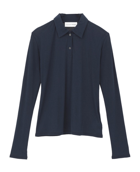 【TU ES MON TRESOR /トゥ エ モン トレゾア】Long-Sleeve Polo Shirt 詳細画像 ネイビー 1