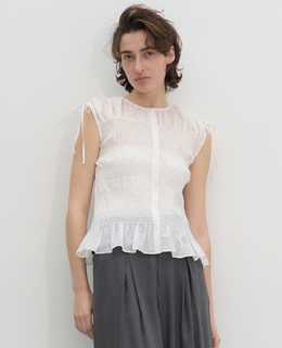 シャーリングブラウス