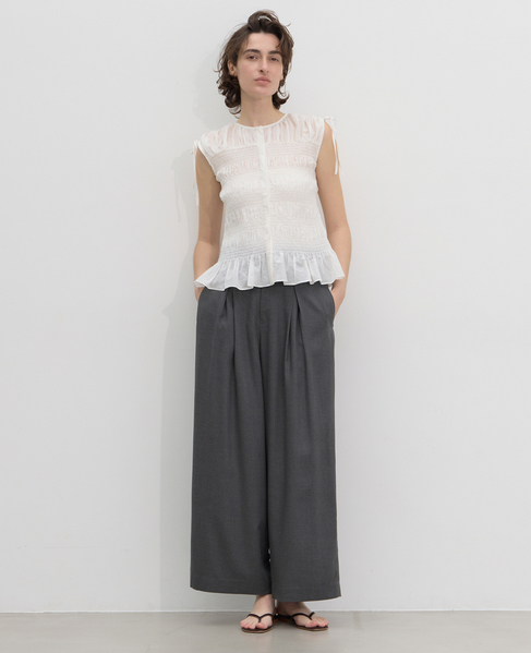 シャーリングブラウス 詳細画像 ホワイト 4