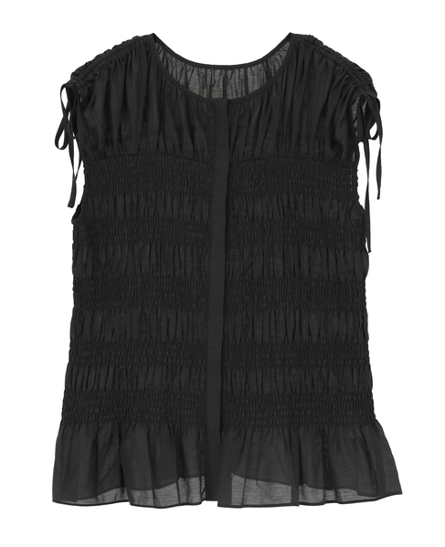 シャーリングブラウス 詳細画像 ブラック 1