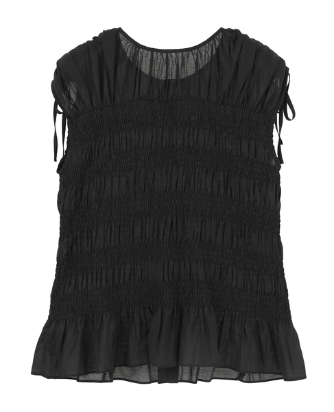 シャーリングブラウス 詳細画像 ブラック 2