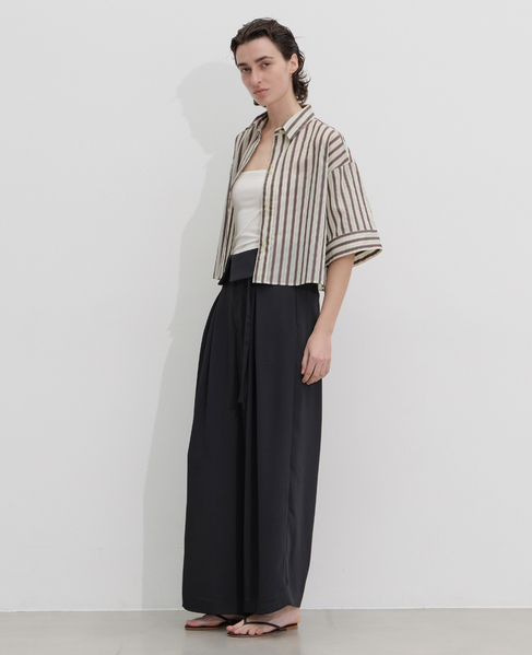 ウエスト折り返しワイドパンツ 詳細画像 ブラック 6