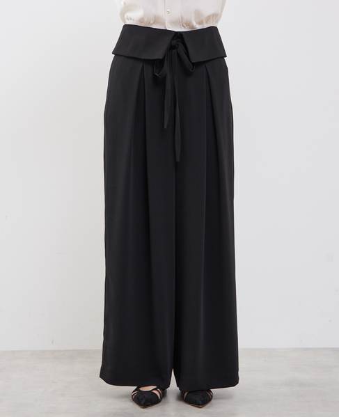 ウエスト折り返しワイドパンツ 詳細画像 ブラック 7