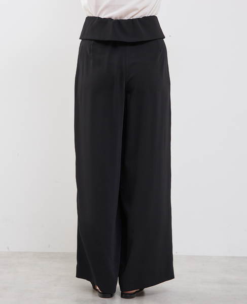 ウエスト折り返しワイドパンツ 詳細画像 ブラック 9