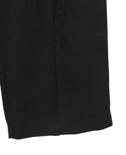 リネン製品染めワイドパンツ 詳細画像 ブラック 4