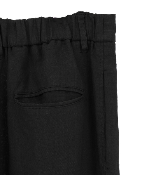 リネン製品染めワイドパンツ 詳細画像 ブラック 7