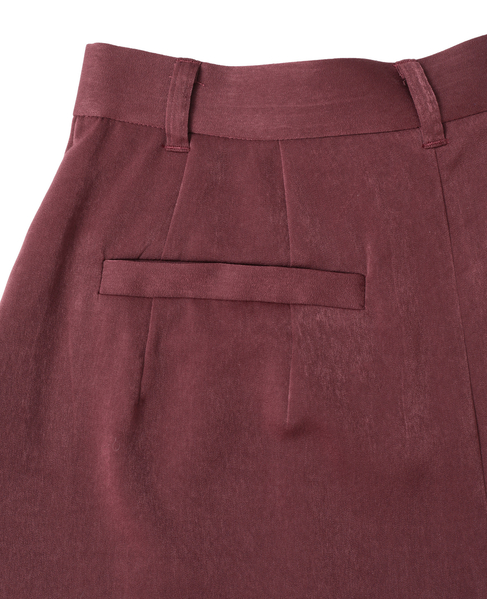【l&rsquo;heritage martinique/レリタージュ マルティニーク】ピーチサテンキュロットパンツ（セットアップ可） 詳細画像 バーガンディ 5
