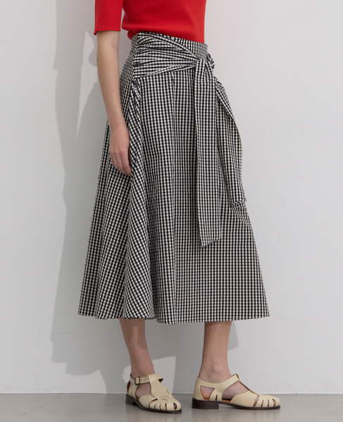 ウエストリボンフレアスカート 詳細画像 ギンガム 2