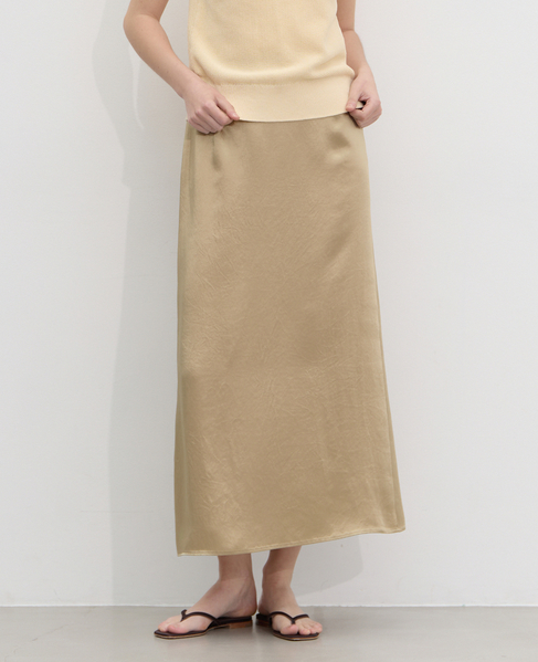 ヴィンテージライクサテンロングスカート 詳細画像 ベージュ 1