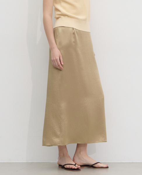ヴィンテージライクサテンロングスカート 詳細画像 ベージュ 3
