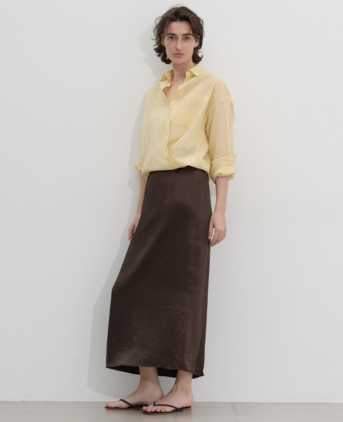 ヴィンテージライクサテンロングスカート 詳細画像 ダークブラウン 5