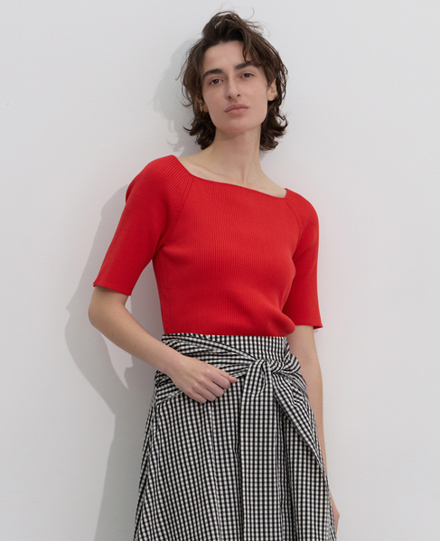 ワイドスクエアネックプルオーバー 詳細画像 レッド 2