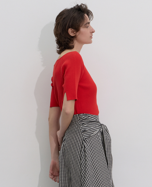 ワイドスクエアネックプルオーバー 詳細画像 レッド 4