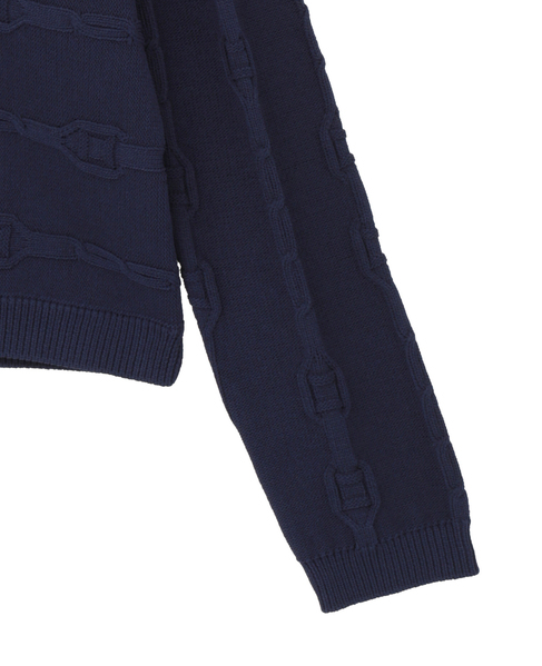 【l’heritage martinique/レリタージュ マルティニーク】チェーンケーブルショートニット 詳細画像 ネイビー 4