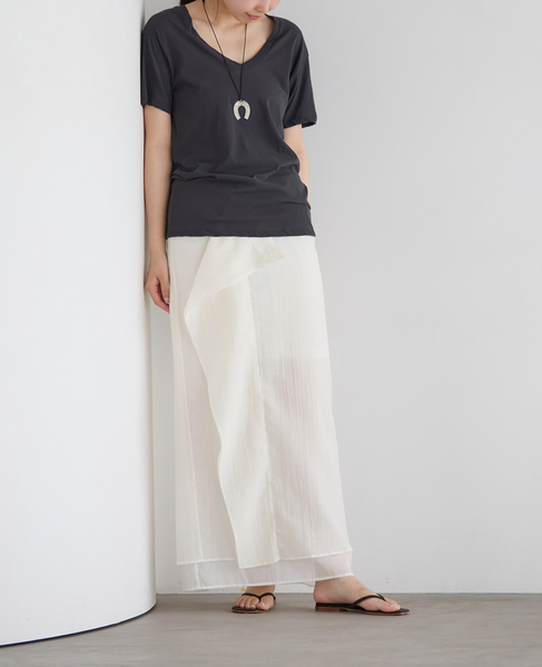 ハイツイストVネックTシャツ 詳細画像 グレー 2