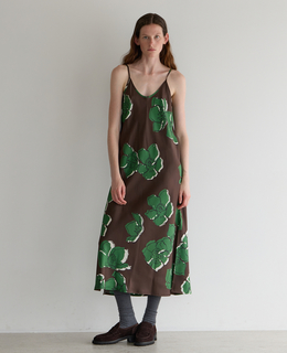 【BANANATIME / バナナタイム】BIAS SLIPDRESS WINTER ROSE CHOCOLATE