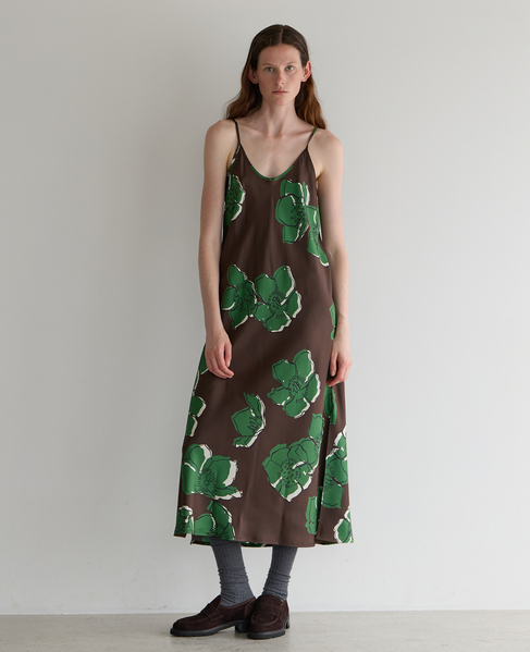 【BANANATIME / バナナタイム】BIAS SLIPDRESS WINTER ROSE CHOCOLATE 詳細画像 ブラウン 1