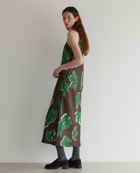 【BANANATIME / バナナタイム】BIAS SLIPDRESS WINTER ROSE CHOCOLATE 詳細画像 ブラウン 3