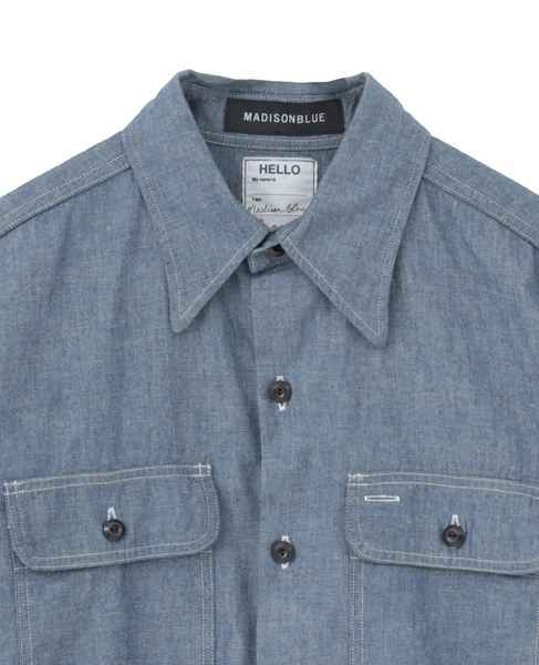 【MADISONBLUE/マディソンブルー】 HAMPTON SHIRT CHAMBRAY(OW) 詳細画像 インディゴ 3