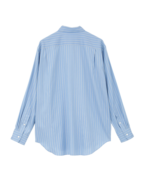 【AURALEE/オーラリー】COTTON SILK STRIPE SHIRT 詳細画像 サックス 2