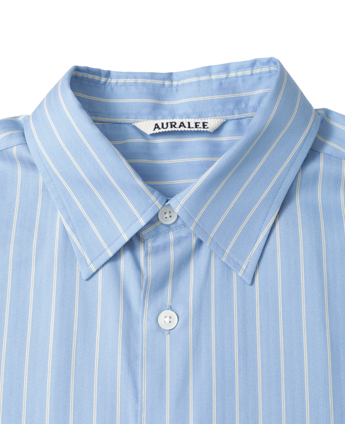 【AURALEE/オーラリー】COTTON SILK STRIPE SHIRT 詳細画像 サックス 3
