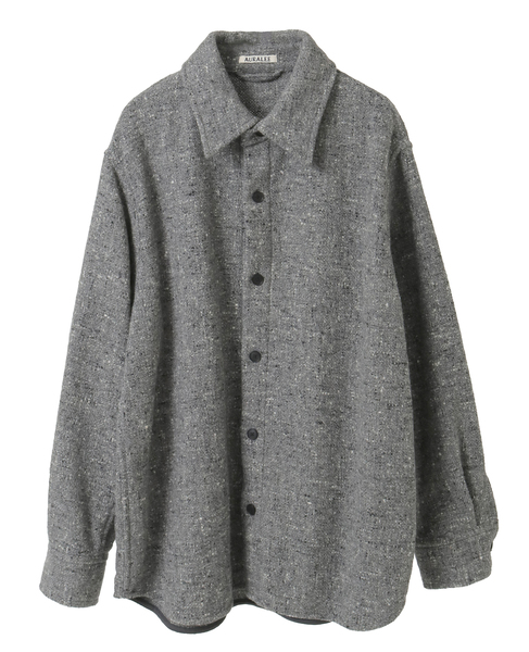 【AURALEE/オーラリー】HOMESPUN TWEED SHIRT BLOUSON 詳細画像 グレー 1