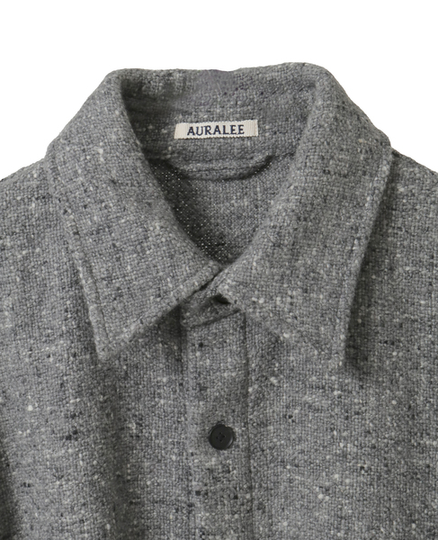 【AURALEE/オーラリー】HOMESPUN TWEED SHIRT BLOUSON 詳細画像 グレー 3