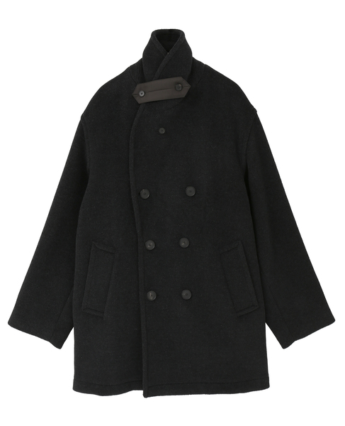【AURALEE/オーラリー】WOOL HERRINGBONE SHAWL COLLAR COAT 詳細画像 チャコールグレー 11