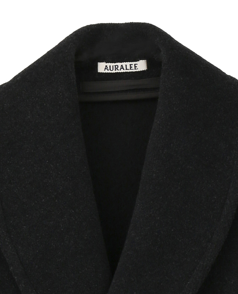 【AURALEE/オーラリー】WOOL HERRINGBONE SHAWL COLLAR COAT 詳細画像 チャコールグレー 3