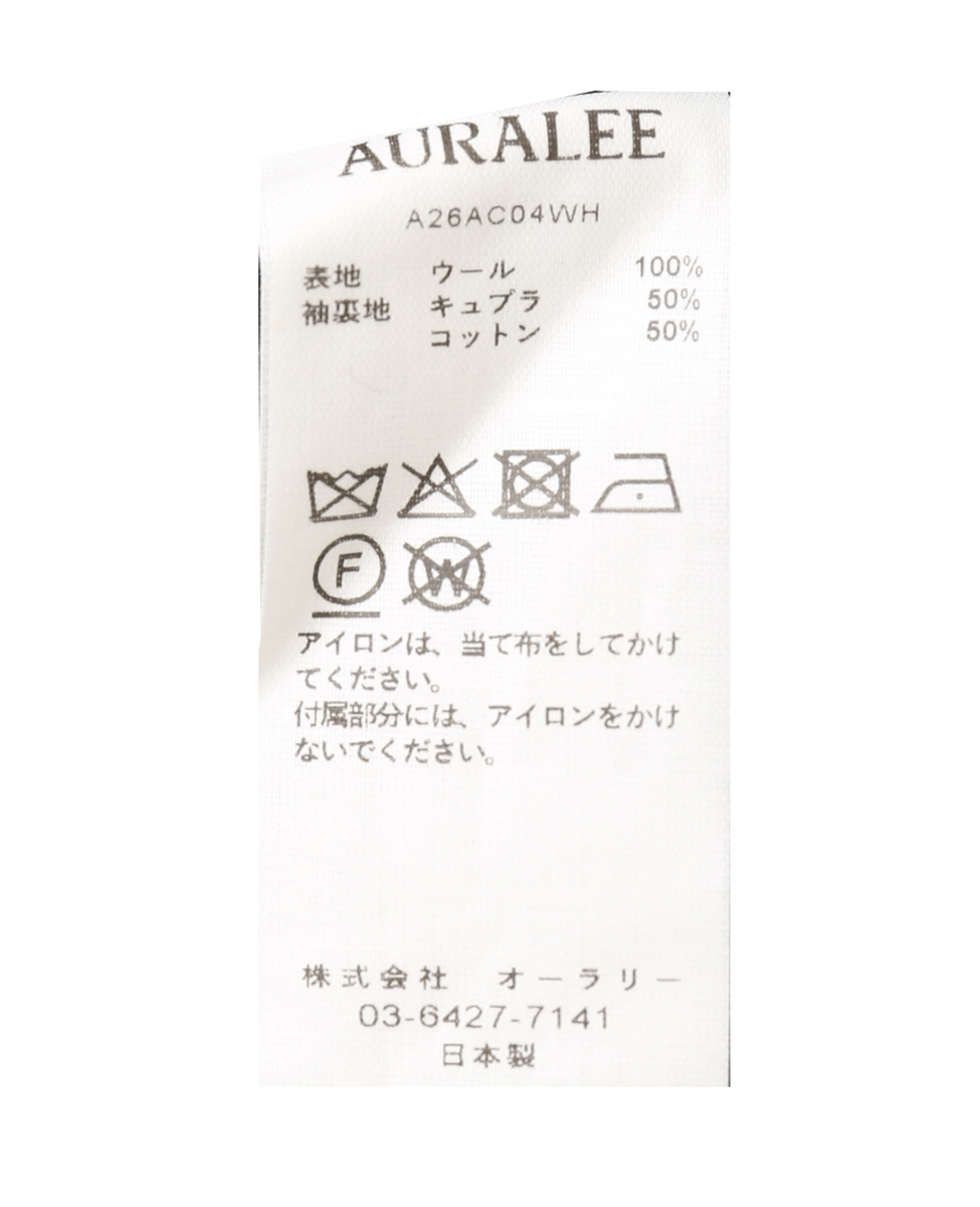 【AURALEE/オーラリー】WOOL HERRINGBONE SHAWL COLLAR COAT 詳細画像 チャコールグレー 11