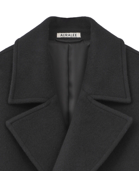【AURALEE/オーラリー】SUPER FINE WOOL MOSSER DOUBLE-BREASTED COAT 詳細画像 ブラック 3