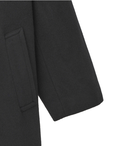 【AURALEE/オーラリー】SUPER FINE WOOL MOSSER DOUBLE-BREASTED COAT 詳細画像 ブラック 4