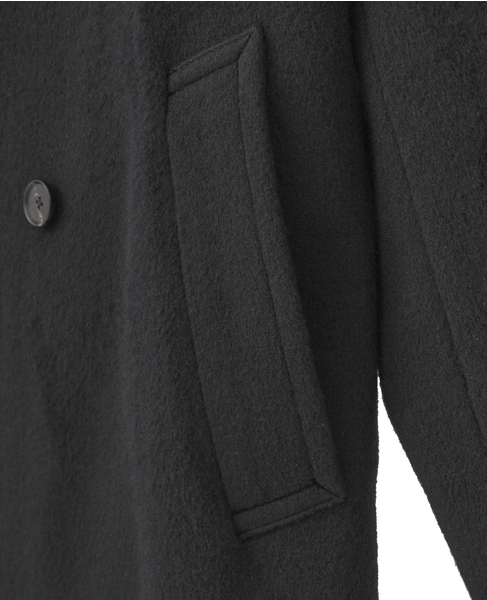 【AURALEE/オーラリー】SUPER FINE WOOL MOSSER DOUBLE-BREASTED COAT 詳細画像 ブラック 7