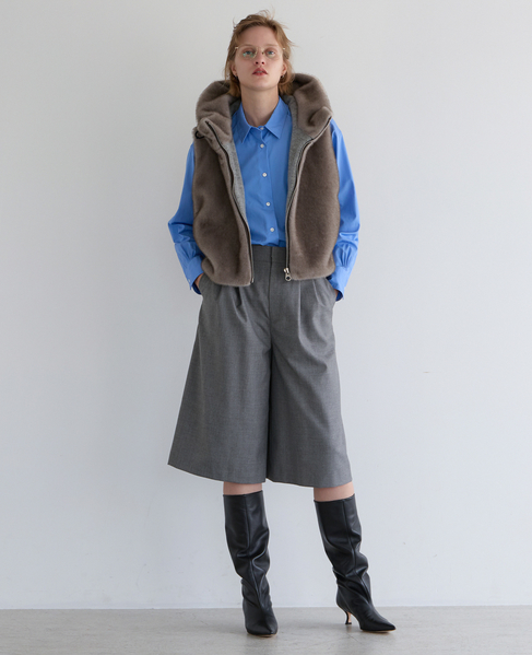 【COGTHEBIGSMOKE/コグザビッグスモーク】ORAH HOODY CROPPED VEST 詳細画像 グレージュ 5