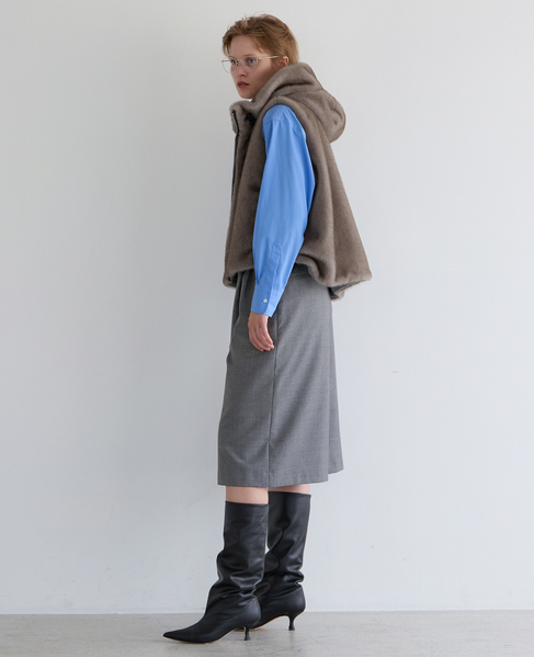 【COGTHEBIGSMOKE/コグザビッグスモーク】ORAH HOODY CROPPED VEST 詳細画像 グレージュ 6