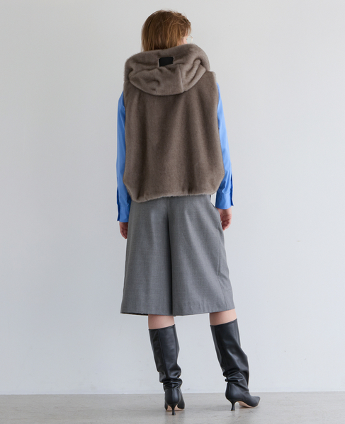【COGTHEBIGSMOKE/コグザビッグスモーク】ORAH HOODY CROPPED VEST 詳細画像 グレージュ 7
