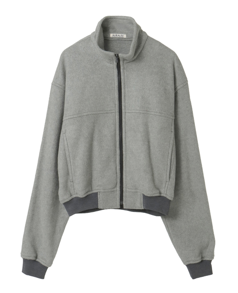 【AURALEE/オーラリー】PURE SILK COMFORT FLEECE ZIP BLOUSON 詳細画像 杢グレー 1