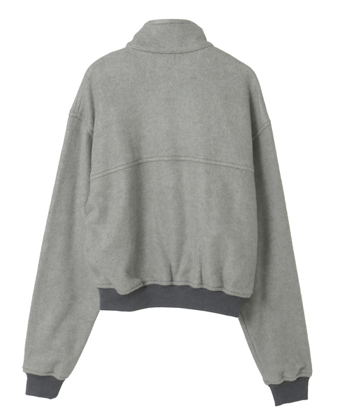 【AURALEE/オーラリー】PURE SILK COMFORT FLEECE ZIP BLOUSON 詳細画像 杢グレー 2