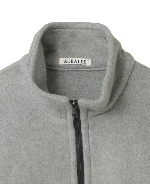【AURALEE/オーラリー】PURE SILK COMFORT FLEECE ZIP BLOUSON 詳細画像 杢グレー 3