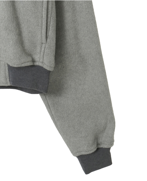 【AURALEE/オーラリー】PURE SILK COMFORT FLEECE ZIP BLOUSON 詳細画像 杢グレー 4