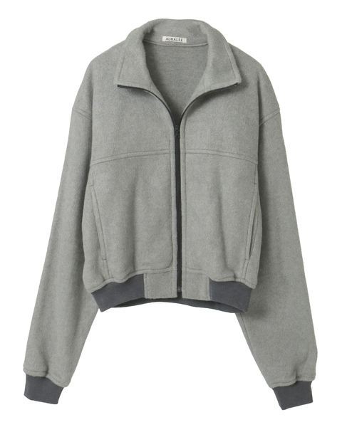 【AURALEE/オーラリー】PURE SILK COMFORT FLEECE ZIP BLOUSON 詳細画像 杢グレー 6