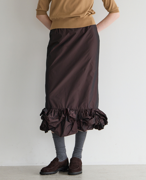 【MARGE /マージ 】Taffeta balloon hem skirt 詳細画像 ボルドー 1
